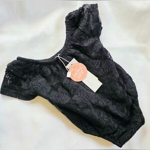 Bailey's Blossom Black Lace Bodysuit Onsie Girls 12-18 Months NWT